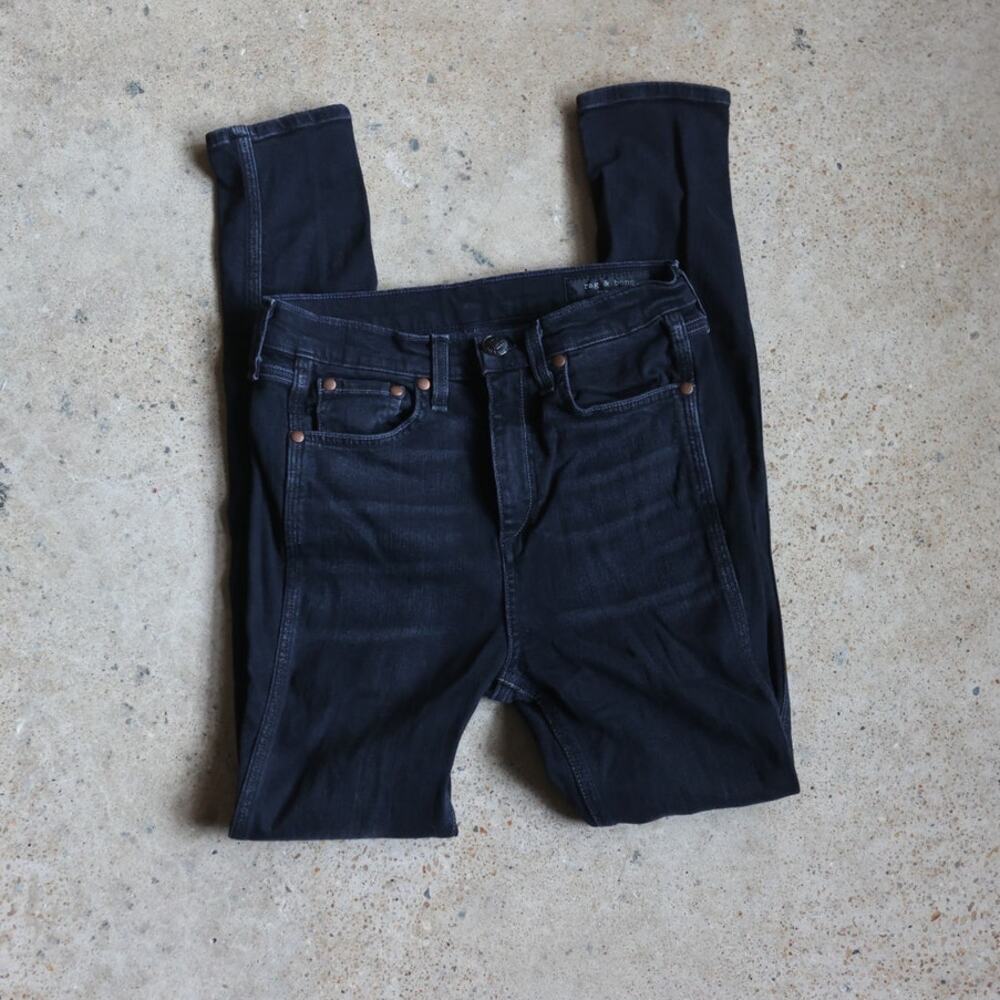 Rag & Bone Black Skinny Jeans Size 26 Mid Rise Stretch Ankle Denim